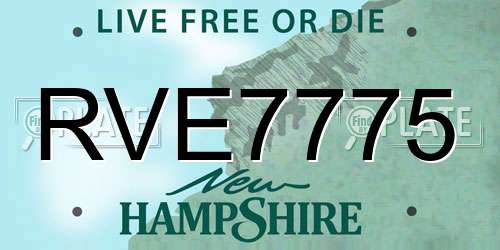RVE7775 New Hampshire License Plate