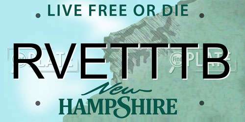 RVETTTB New Hampshire License Plate