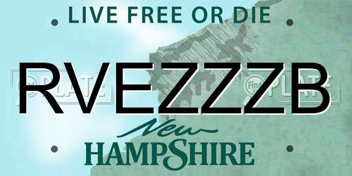 RVEZZZB New Hampshire License Plate