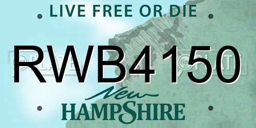 RWB4150 New Hampshire License Plate