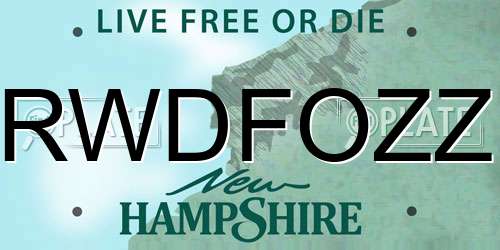 RWDFOZZ New Hampshire License Plate