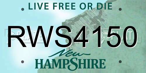 RWS4150 New Hampshire License Plate