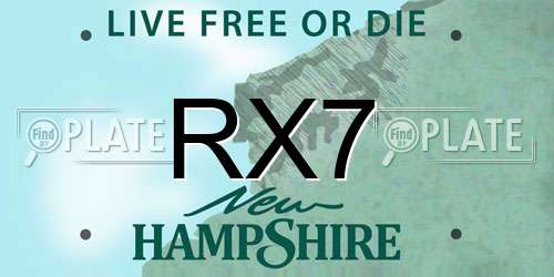 RX7 New Hampshire License Plate