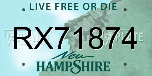 RX71874 New Hampshire License Plate