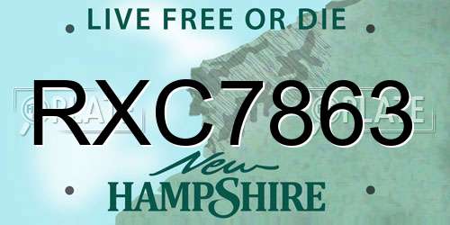RXC7863 New Hampshire License Plate