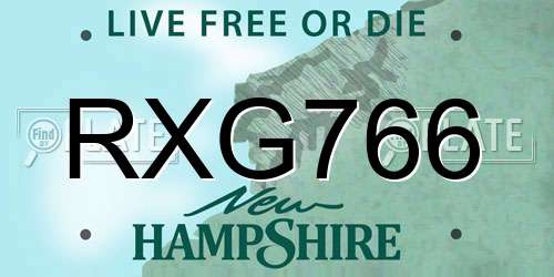 RXG766 New Hampshire License Plate