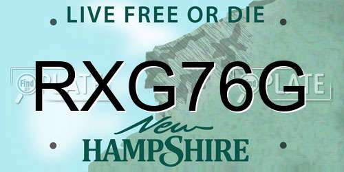 RXG76G New Hampshire License Plate