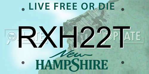RXH22T New Hampshire License Plate