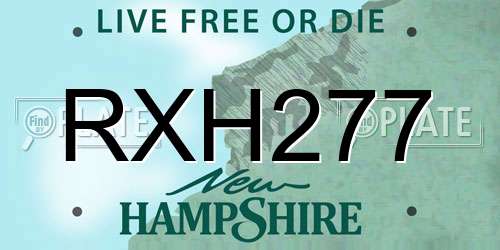 RXH277 New Hampshire License Plate