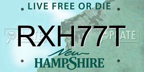 RXH77T New Hampshire License Plate
