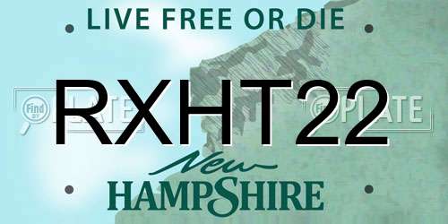 RXHT22 New Hampshire License Plate