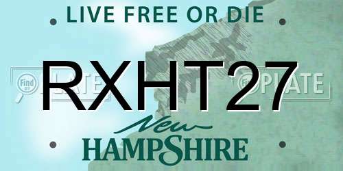 RXHT27 New Hampshire License Plate