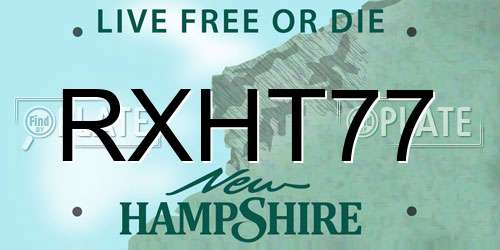 RXHT77 New Hampshire License Plate