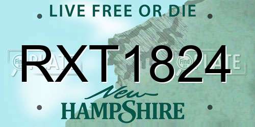 RXT1824 New Hampshire License Plate