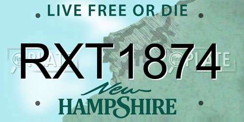 RXT1874 New Hampshire License Plate
