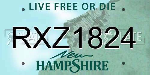 RXZ1824 New Hampshire License Plate