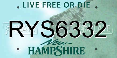 RYS6332 New Hampshire License Plate