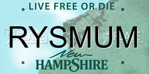RYSMUM New Hampshire License Plate