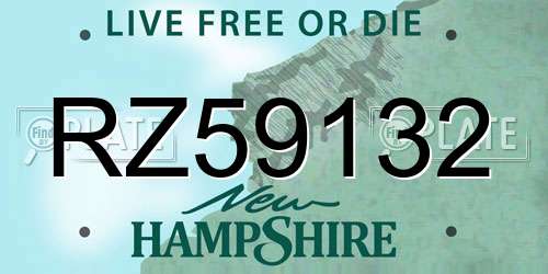 RZ59132 New Hampshire License Plate
