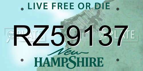 RZ59137 New Hampshire License Plate