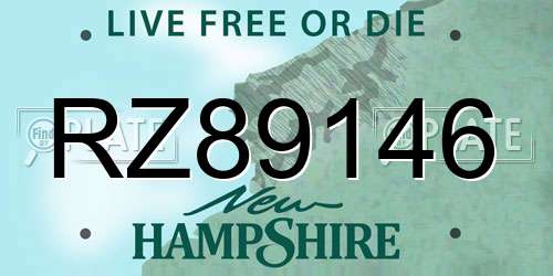 RZ89146 New Hampshire License Plate