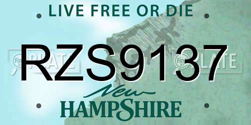 RZS9137 New Hampshire License Plate