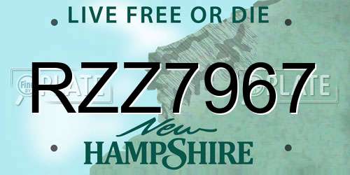 RZZ7967 New Hampshire License Plate