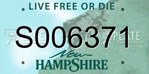 S006371 New Hampshire License Plate
