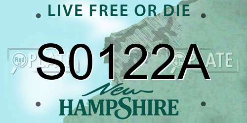 S0122A New Hampshire License Plate
