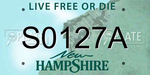 S0127A New Hampshire License Plate
