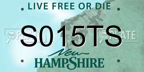 S015TS New Hampshire License Plate