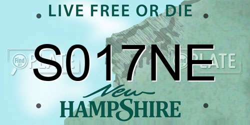 S017NE New Hampshire License Plate