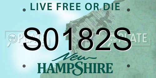 S0182S New Hampshire License Plate