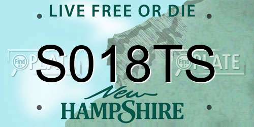 S018TS New Hampshire License Plate
