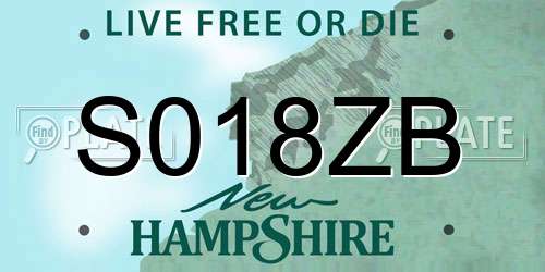 S018ZB New Hampshire License Plate