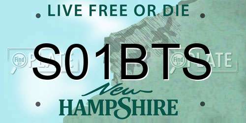 S01BTS New Hampshire License Plate