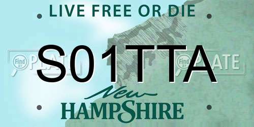 S01TTA New Hampshire License Plate