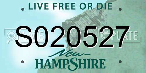 S020527 New Hampshire License Plate
