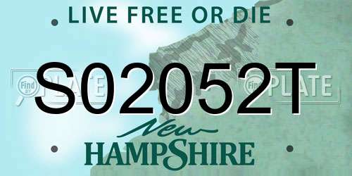 S02052T New Hampshire License Plate