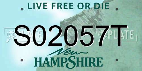 S02057T New Hampshire License Plate