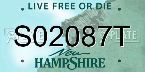 S02087T New Hampshire License Plate