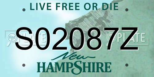 S02087Z New Hampshire License Plate