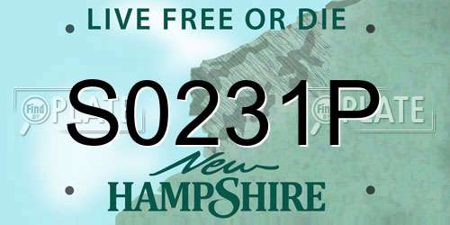 S0231P New Hampshire License Plate