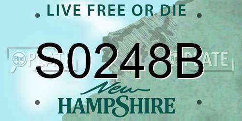 S0248B New Hampshire License Plate
