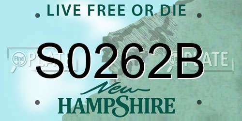 S0262B New Hampshire License Plate
