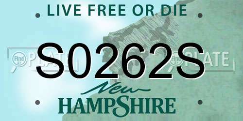 S0262S New Hampshire License Plate