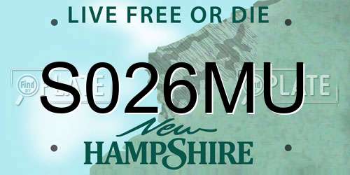 S026MU New Hampshire License Plate