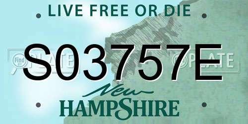 S03757E New Hampshire License Plate