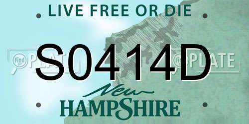 S0414D New Hampshire License Plate