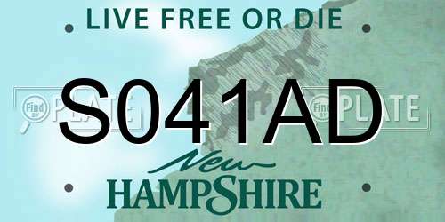 S041AD New Hampshire License Plate